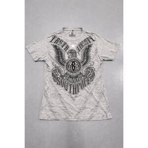 Southpole Gray Graphic Tee Truth Rebel Eagle Y2K Streetwear Men’s Large
